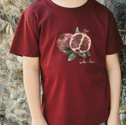 Hand-drawn short sleeve t-shirt Pomegranate