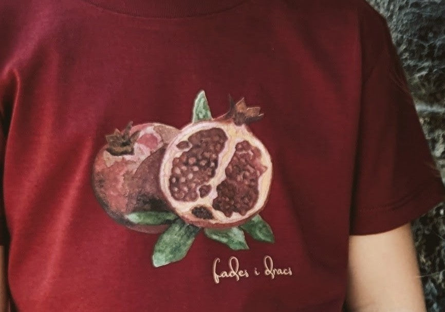 Hand-drawn short sleeve t-shirt Pomegranate