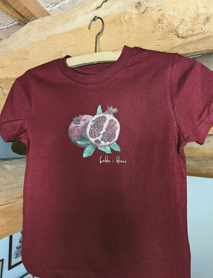 Hand-drawn short sleeve t-shirt Pomegranate